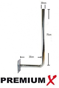 PremiumX Wandhalter 30cm aus Stahl 70cm Halterung Mast inkl. Mastkappe für Sat Schüssel Balkonhalter Ø 38mm