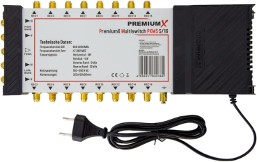 PremiumX PXMS 5/16 Multischalter mit Netzteil