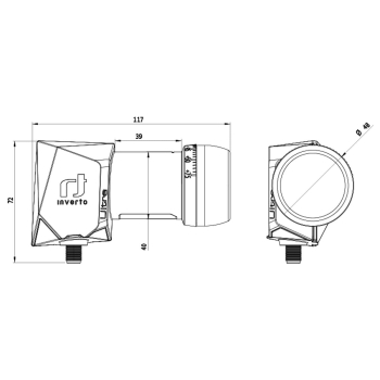 Inverto Ultra IDLT-SNL412-ULTRA-OPN Single High-Gain PLL LNB (40mm, 4K, 8K, DVB-S2X-kompatibel)