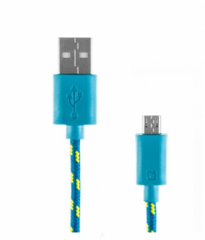 Cable USB - micro USB 2.0m HQ BOX ! Blue / Blau