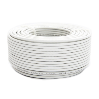 PremiumX 100m Mini Koaxial Sat Kabel 4mm extra dünn Weiß Koax Antennenkabel 2-fach geschirmt für Sat | Kabel | DVB-T – UltraHD 4K