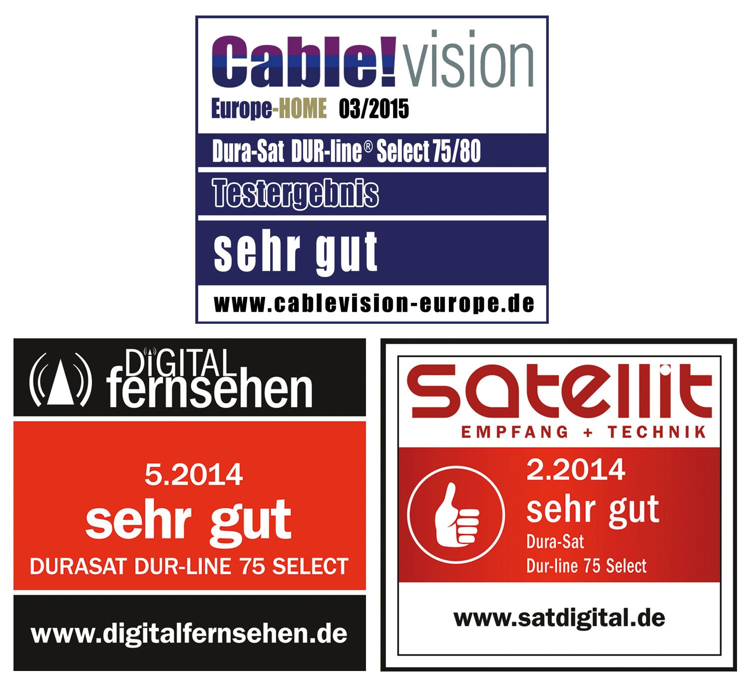 Digitale HD SAT Spiegel Alu Antenne DUR-line ® 75 Select Rot 