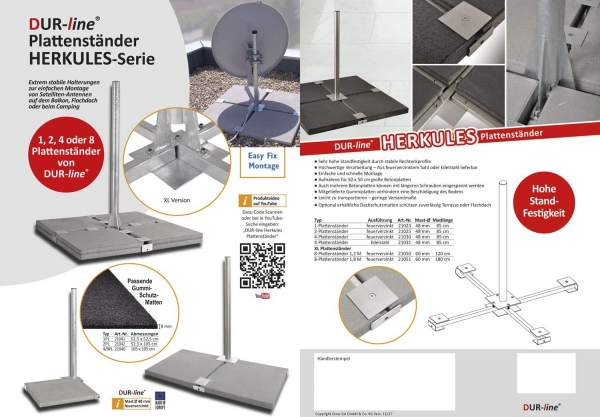 DUR-line Herkules 8PL XL 1,2m - 8-Plattenständer