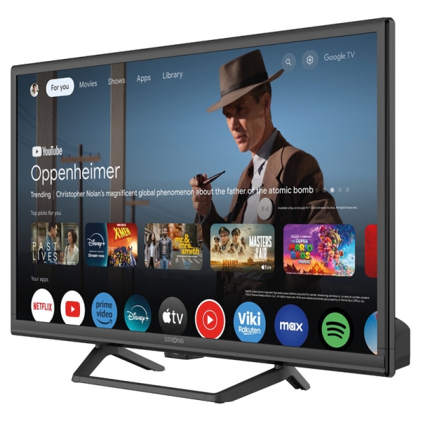 STRONG SRT 24HG4723C – 24" (60 cm) HD Smart TV mit Google TV & 12V Anschluss (HDR10, DVB-T2/C/S2 Triple Tuner, Bluetooth, Google Assistant)