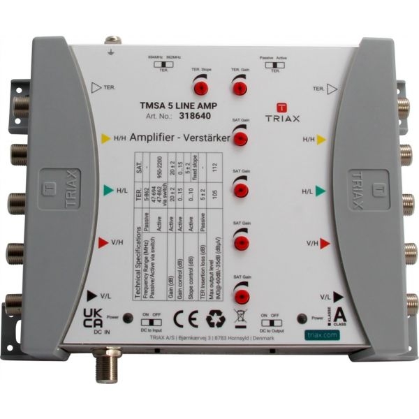 Triax TMSA 5 LINE AMP Verstärker, 5 Eingänge, 5 Ausgänge weiß