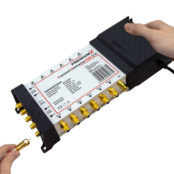 PremiumX PXMS 5/12 Multischalter mit Netzteil Multiswitch 1 SAT für 12 Teilnehmer