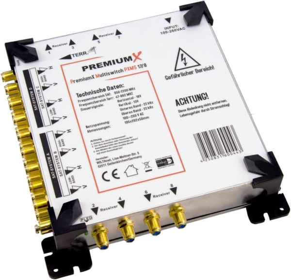 PremiumX PXMS 17/8 Multischalter mit Netzteil