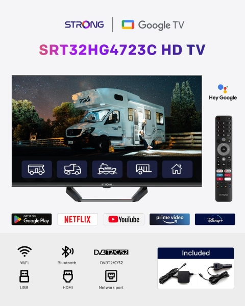 Strong 32'' HD TV SRT32HG4723C – LED Fernseher, Schwarz