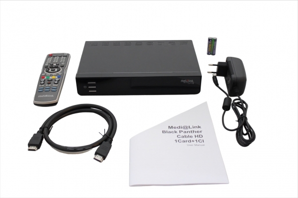 Medialink Black Panther Kabel Receiver DVB-C 1080p 1x CI 1x CX, LAN, Scart