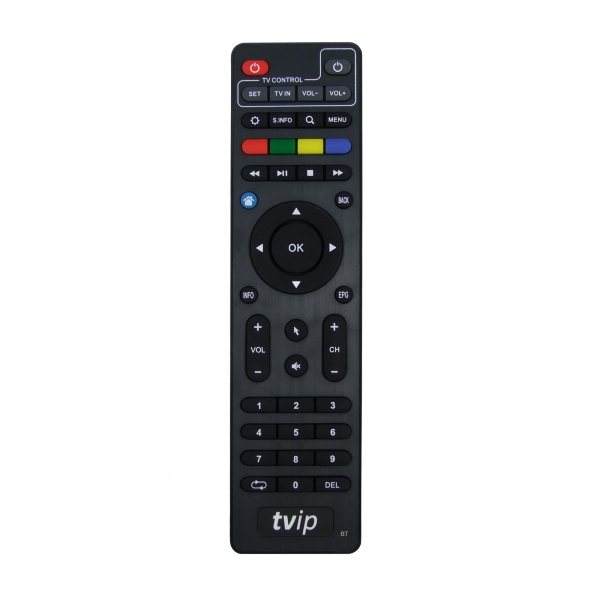 Fernbedienung für TVIP Internet TV Boxen v.4xx v.6xx mit Bluetooth Funktion Schwarz