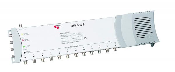 Triax TMS 5x12 P Multischalter (5 Eingängen (4x SAT, 1x terrestrisch) und 12 Ausgängen)