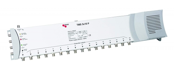 Triax TMS 5x16 P Einzelmultischalter mit Netzteil (5 Eingänge / 16 Ausgänge)
