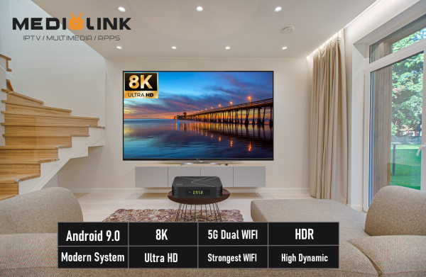 Medialink M9 Ultra 8K Streamer Linux + Android 9.0 + Multimedia