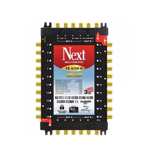 Next YE 6/24K Gold Multischalter mit MDU5 LNB-Anschluss für Digitürk